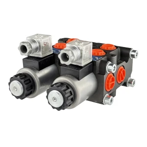 Elektromos szelep hidraulikus elválasztó 8/2 50L/min, elektromosan vezérelt 24V (rakodóhoz)  