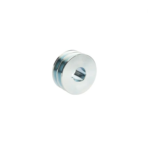 2 hornyú ékszíjtárcsa 2×13 mm-es ékszíjhoz Ø80 mm / furat Ø28 mm, reteszhorony 8 mm