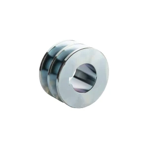 2 hornyú ékszíjtárcsa 2×13 mm-es ékszíjhoz Ø80 mm / furat Ø38 mm, reteszhorony 10 mm