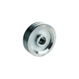 2 hornyú ékszíjtárcsa 2×13 mm-es ékszíjhoz Ø120 mm / furat Ø28 mm, reteszhorony 8 mm
