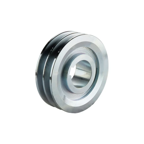 2 hornyú ékszíjtárcsa két darab 13 mm-es ékszíjhoz, Ø120 mm külső átmérővel, Ø42 mm-es tengelyfurattal és 12 mm-es reteszhoronnyal