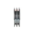 2 hornyú ékszíjtárcsa két darab 13 mm-es ékszíjhoz, Ø120 mm külső átmérővel, Ø42 mm-es tengelyfurattal és 12 mm-es reteszhoronnyal