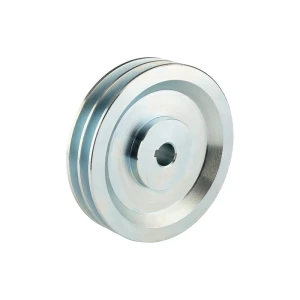2 hornyú ékszíjtárcsa 2×13 mm-es ékszíjhoz Ø150 mm / furat Ø19 mm, reteszhorony 6 mm