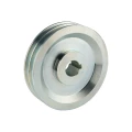 2 hornyú ékszíjtárcsa 2×13 mm-es ékszíjhoz Ø150 mm / furat Ø28 mm, reteszhorony 8 mm
