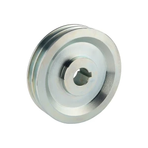 2 hornyú ékszíjtárcsa 2×13 mm-es ékszíjhoz Ø150 mm / furat Ø28 mm, reteszhorony 8 mm