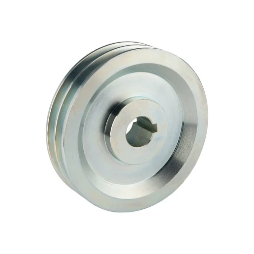 2 hornyú ékszíjtárcsa 2×13 mm-es ékszíjhoz Ø150 mm / furat Ø28 mm, reteszhorony 8 mm