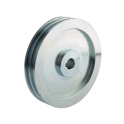 2 hornyú ékszíjtárcsa 2×13 mm-es ékszíjhoz Ø200 mm / furat Ø24 mm, reteszhorony 8 mm