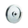 2 hornyú ékszíjtárcsa 2×13 mm-es ékszíjhoz Ø200 mm / furat Ø28 mm, reteszhorony 8 mm