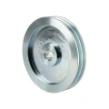 2 hornyú ékszíjtárcsa 2×13 mm-es ékszíjhoz Ø200 mm / furat Ø28 mm, reteszhorony 8 mm