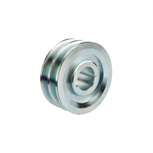 2 hornyú ékszíjtárcsa 2×17 mm-es ékszíjhoz Ø120 mm / furat Ø38 mm, reteszhorony 10 mm