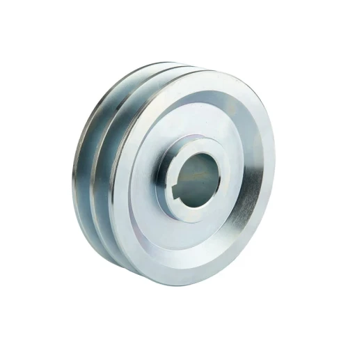 2 hornyú ékszíjtárcsa 2×17 mm-es ékszíjhoz Ø150 mm / furat Ø38 mm, reteszhorony 10 mm