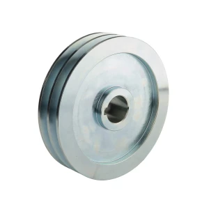 2 hornyú ékszíjtárcsa 2×17 mm-es ékszíjhoz Ø200 mm / furat Ø38 mm, reteszhorony 10 mm