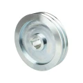 2 hornyú ékszíjtárcsa 2×17 mm-es ékszíjhoz Ø200 mm / furat Ø38 mm, reteszhorony 10 mm