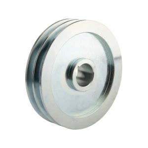 2 hornyú ékszíjtárcsa 2×17 mm-es ékszíjhoz Ø200 mm / furat Ø42 mm, reteszhorony 12 mm