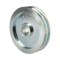 2 hornyú ékszíjtárcsa 2×17 mm-es ékszíjhoz Ø200 mm / furat Ø42 mm, reteszhorony 12 mm