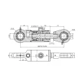 Kettős működésű hidraulikus munkahenger CJ2F-50/28/250, 25 mm-es csuklós szemekkel