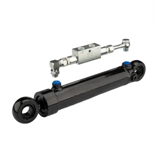 Kettős működésű hidraulikus munkahenger 50/25, hossz: 415mm lökethossz: 200mm biztonsági szeleppel „zárral”