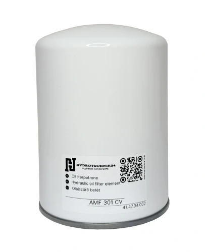Visszatérő ágra szerelhető hidraulikaszűrő dobozos betétje 170 l/perc. Típus: AMF 301 CV HT24
