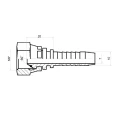 Egyenes DKR hidraulikus tömlőcsatlakozó DN10 1SN/2SN 3/8" BSP