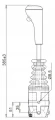 Heavy Duty mechanikus joystick 1 nyomógombbal, 2 Bowden-kábelhez, villás csatlakozással – Indemar 3356
