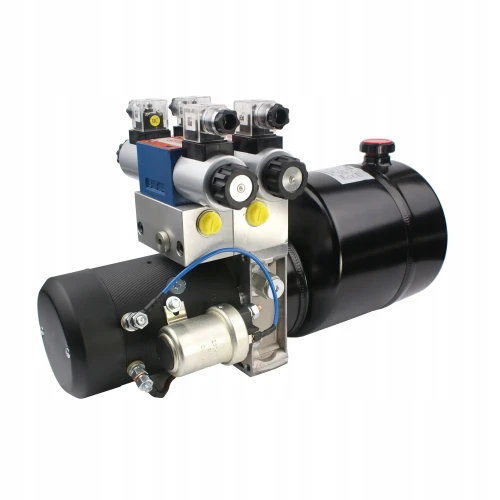 Hidraulikus tápegység 2 kettős működésű szekcióval, 24V 2,2 kW, 2,5 cm³/ford. szivattyú, 155 bar – 4–14 l tartállyal