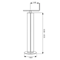 Univerzális támasztóláb vízszintes kurblival – 1000 kg, 520–905 mm