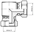 Hidraulikus sarokcsatlakozó belső/belső M14x1,5 - M14x1,5