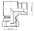 Hidraulikus sarokcsatlakozó belső/külső M14x1,5 - M14x1,5