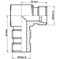 Hidraulikus sarokcsatlakozó külső/külső M16x1,5 - M16x1,5