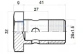 Csavar szemes csatlakozóhoz menet: M26x1.5 szemház magassága: 27mm