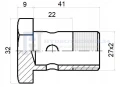 Csavar szemes csatlakozóhoz menet: M27x2 szemház magassága: 22mm