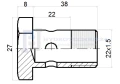 Csavar szemes csatlakozóhoz menet: M22x1.5 szemház magassága: 22mm