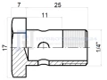Csavar szemes csatlakozóhoz menet: 1/4" szemház magassága: 11mm