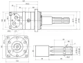 BMT Hidraulikus motor, folyadékszállítás: 250cm3/ford. fordulatszám: 496ford./perc forgatónyomaték: 730Nm tengely: Kardán