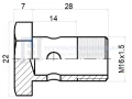 Csavar szemes csatlakozóhoz menet: M16x1.5 szemház magassága: 14mm