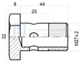 Csavar szemes csatlakozóhoz menet: M27x1.5 szemház magassága: 25mm