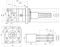 BMT Hidraulikus motor, folyadékszállítás: 800cm3/ford. fordulatszám: 154ford./perc forgatónyomaték: 1520Nm tengely: Kardán