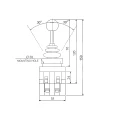 Öt állású monostabil elektromos joystick, 30 mm-es rögzítőfurattal