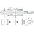 Kettős működésű hidraulikus munkahenger 63/36, hossz: 460mm lökethossz: 220mm