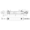 Kettős működésű hidraulikus munkahenger 63/36, hossz: 789mm lökethossz: 320mm