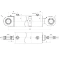 Kettős működésű hidraulikus munkahenger 80/45, hossz: 460mm lökethossz: 240mm