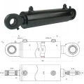 Kettős működésű hidraulikus munkahenger 80/45, hossz: 460mm lökethossz: 240mm