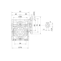 HMRV 30 1:30 csigakerék, B14 típusú karima, Motortengely átmérője: 11mm