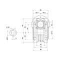 HMRV 50 1:20 csigakerék, B5 típusú karima, Motortengely átmérője: 19mm