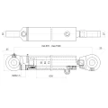 Egyszeres működésű hidraulikus munkahenger 63/36, hossz: 870mm lökethossz: 630mm