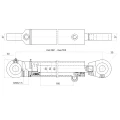 Egyszeres működésű hidraulikus munkahenger 50/28, hossz: 392mm lökethossz: 160mm. Rögzítőszem átmérője: 30mm