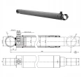 Egyszeres működésű hidraulikus munkahenger 45, hossz: 695mm lökethossz: 505mm