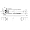 Egyszeres működésű hidraulikus munkahenger 45, hossz: 695mm lökethossz: 505mm