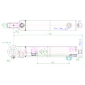 Kettős működésű hidraulikus munkahenger 40/22, hossz: 338mm lökethossz: 160mm