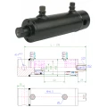Kettős működésű hidraulikus munkahenger 40/22, hossz: 178mm lökethossz: 60mm